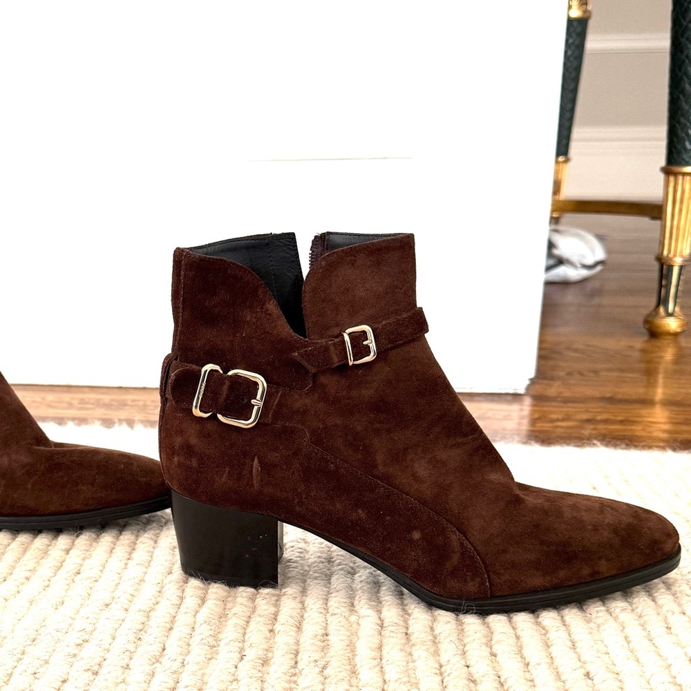 Tod's Rich Brown Suede Ankle Booties